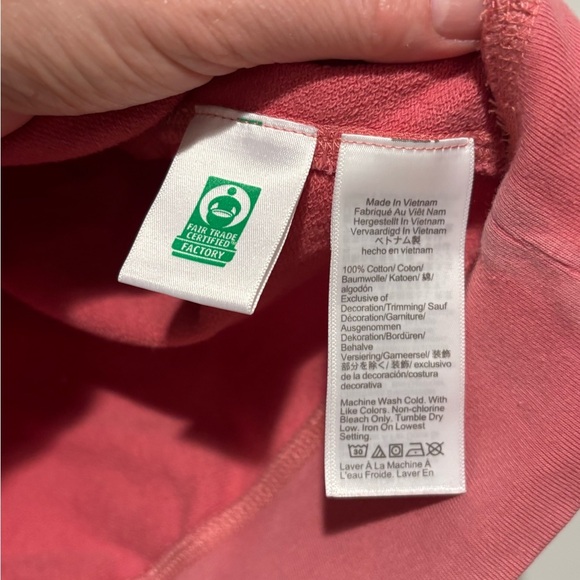 J. Crew Pink Puff Sleeve Sweatshirt Small - Picture 3 of 4